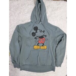 Disney Mickey Mouse‎ Men's Long Sleeve Fleece Hoodie, Size Large Blueish Grey